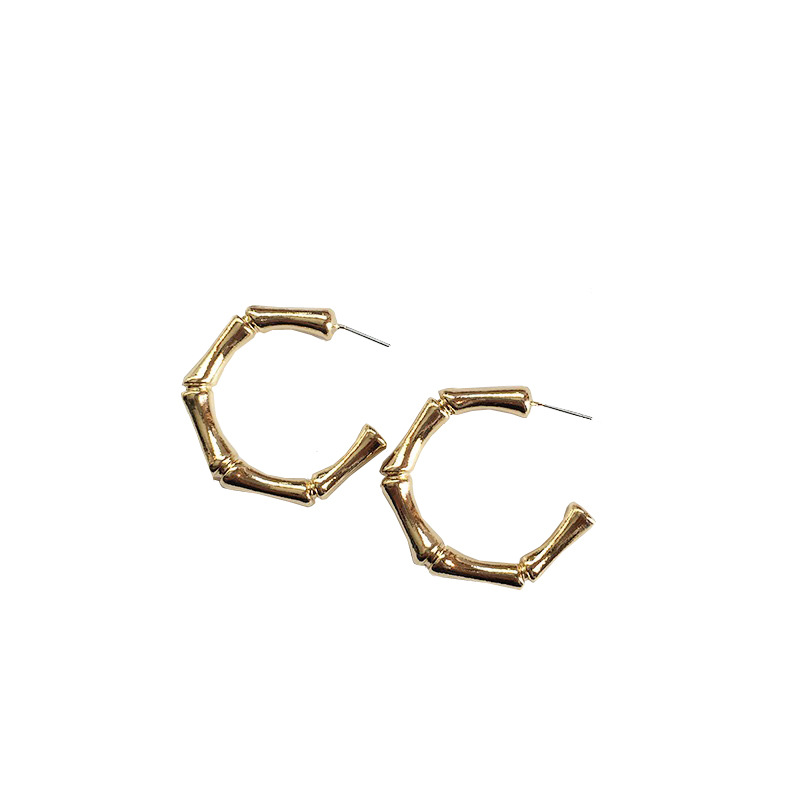 Simple Style C Shape Alloy Plating Ear Studs