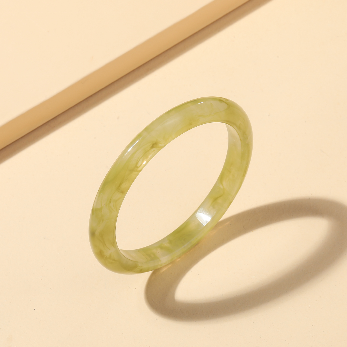 Retro Solid Color Synthetic Resin Bangle 1 Piece