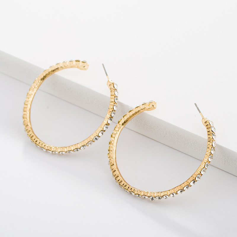 Fashion Geometric Alloy Plating Artificial Rhinestones Earrings 1 Pair