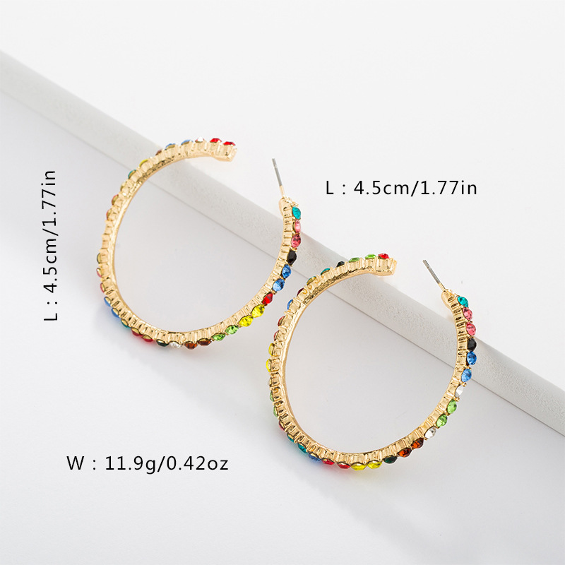 Fashion Geometric Alloy Plating Artificial Rhinestones Earrings 1 Pair