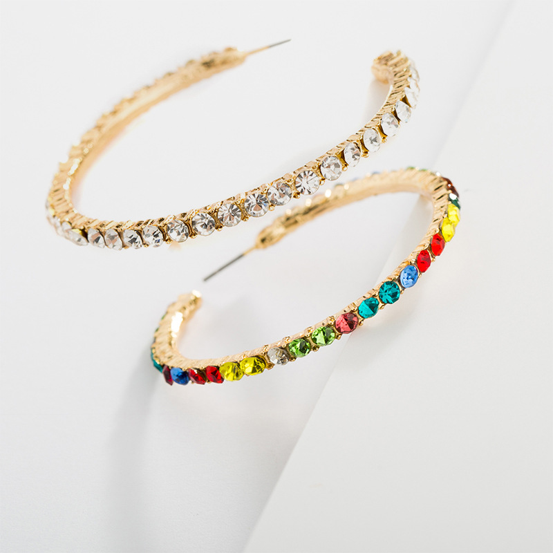 Fashion Geometric Alloy Plating Artificial Rhinestones Earrings 1 Pair