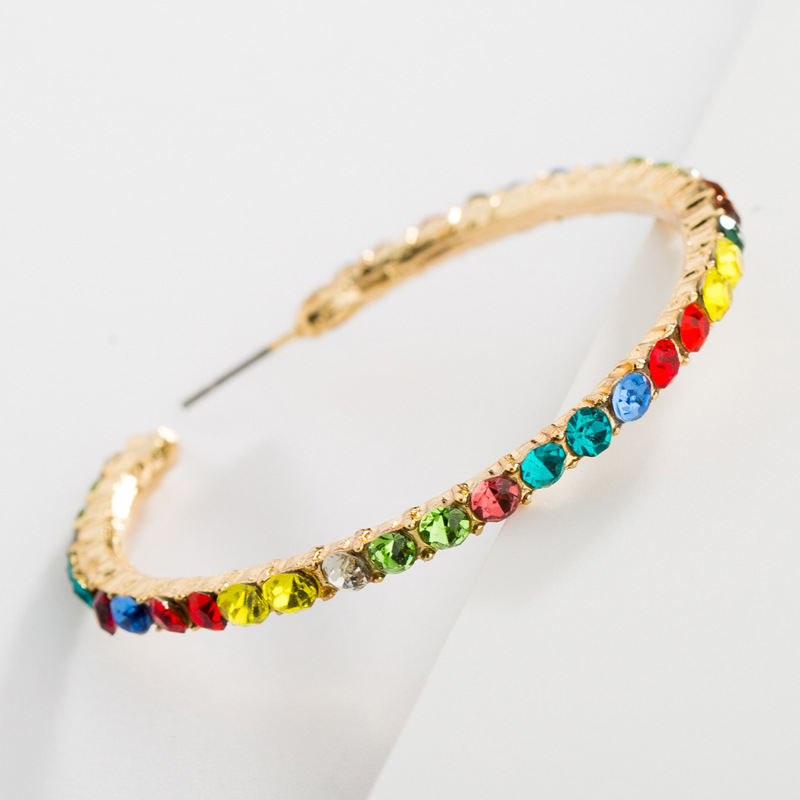 Fashion Geometric Alloy Plating Artificial Rhinestones Earrings 1 Pair