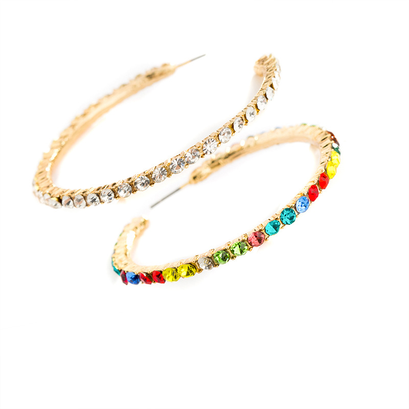 Fashion Geometric Alloy Plating Artificial Rhinestones Earrings 1 Pair