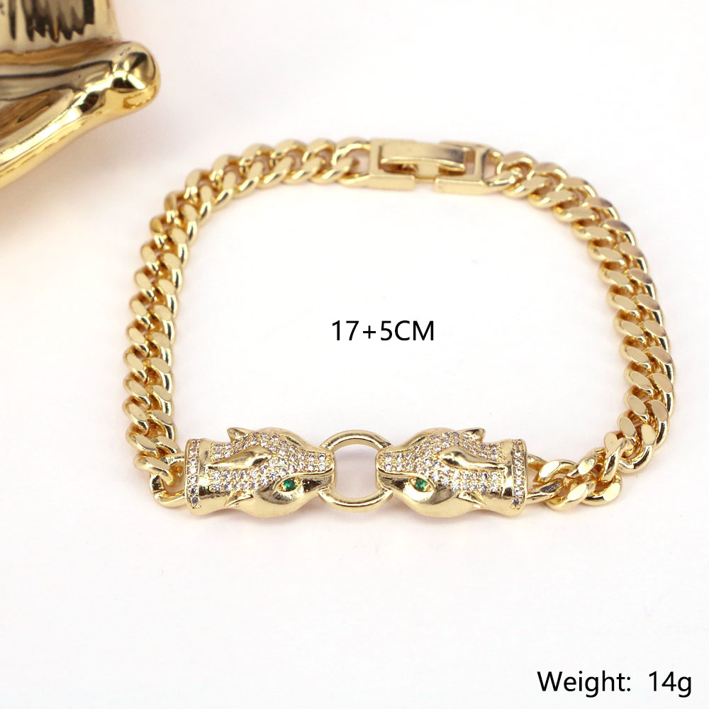 Fashion Animal Copper Bracelets Gold Plated Inlay Zircon Copper Bracelets