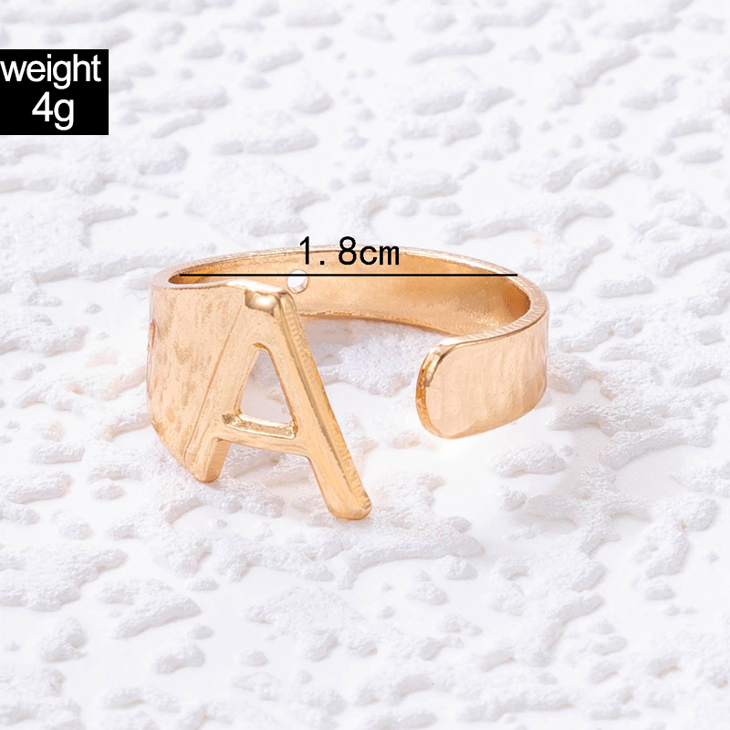 Fashion Letter Alloy Plating Open Ring