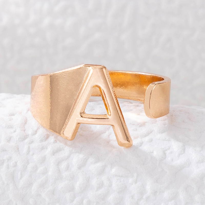 Fashion Letter Alloy Plating Open Ring