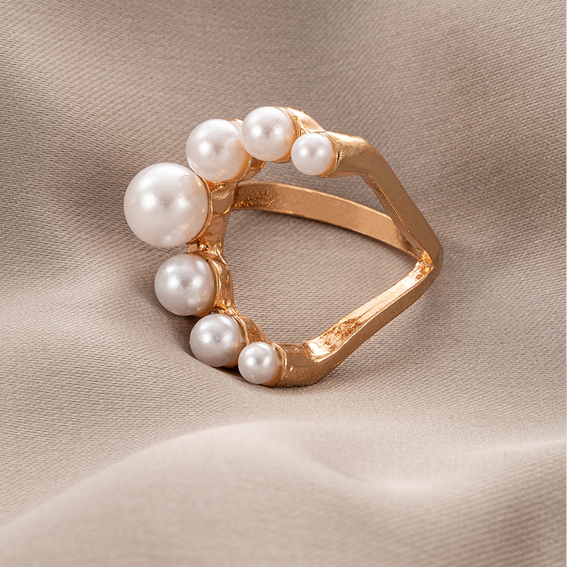 Simple Style Geometric Alloy Inlay Artificial Pearls