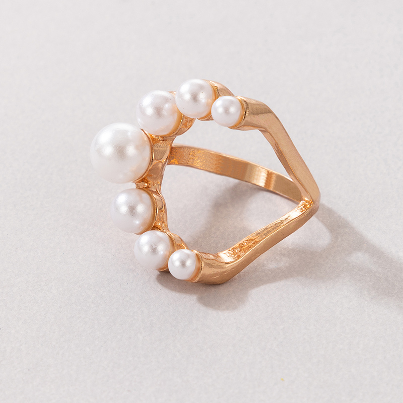 Simple Style Geometric Alloy Inlay Artificial Pearls