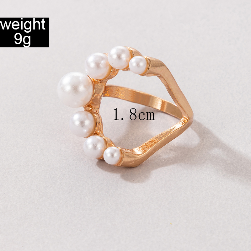 Simple Style Geometric Alloy Inlay Artificial Pearls