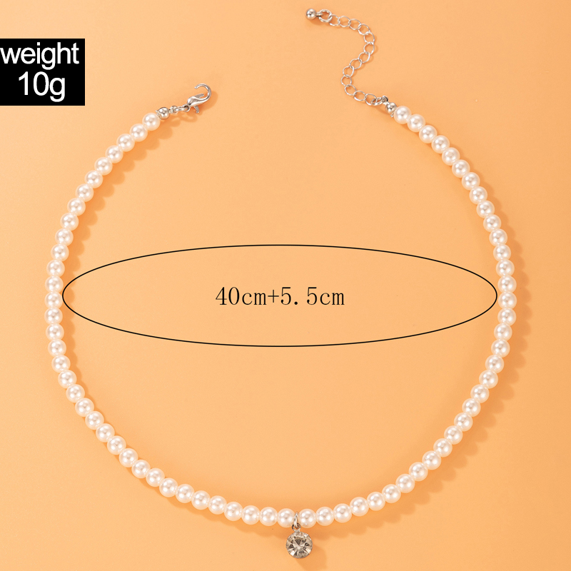 Fashion Geometric Imitation Pearl Alloy Inlay Artificial Rhinestones Choker