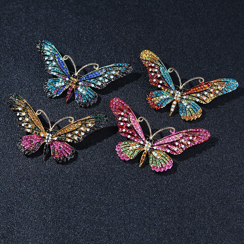 Fashion Butterfly Alloy Plating Diamond Corsage