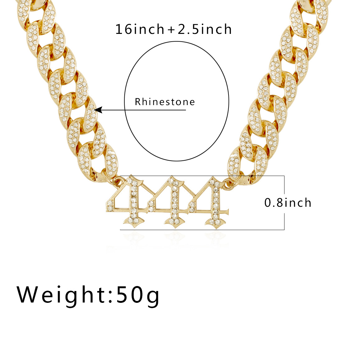 Fashion Number Alloy Inlay Rhinestone Choker 1 Piece