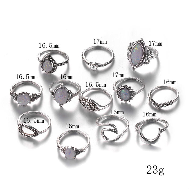 Romantic Lightning Alloy Plating Resin Rings 1 Set