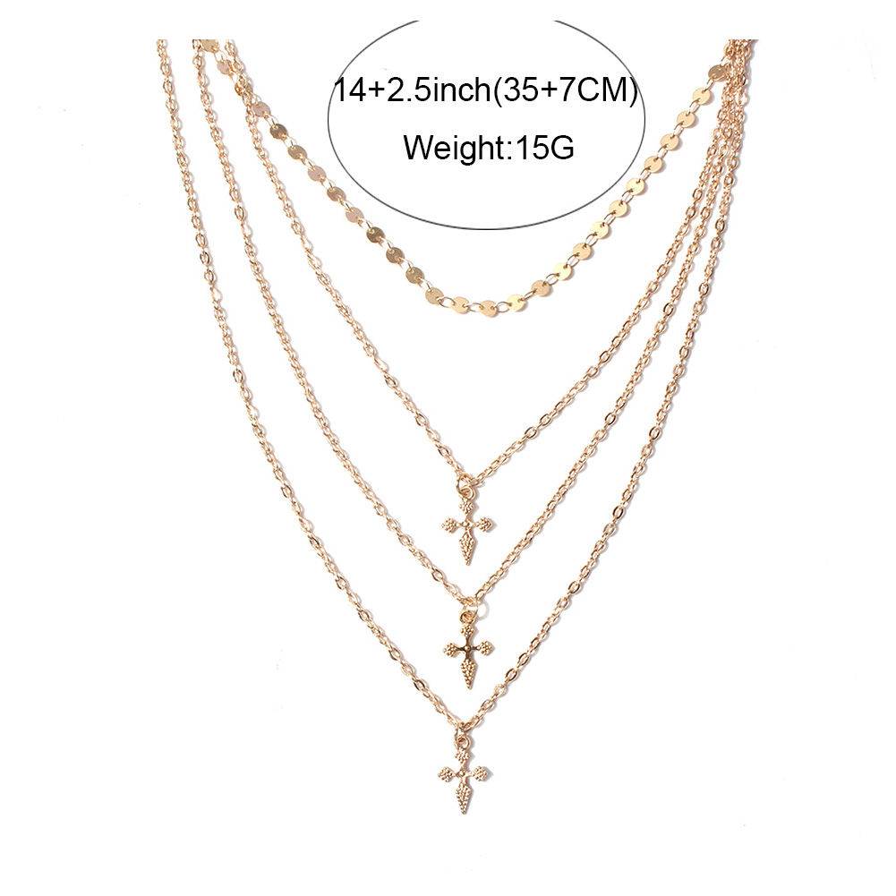 Retro Cross Alloy Necklace 1 Set