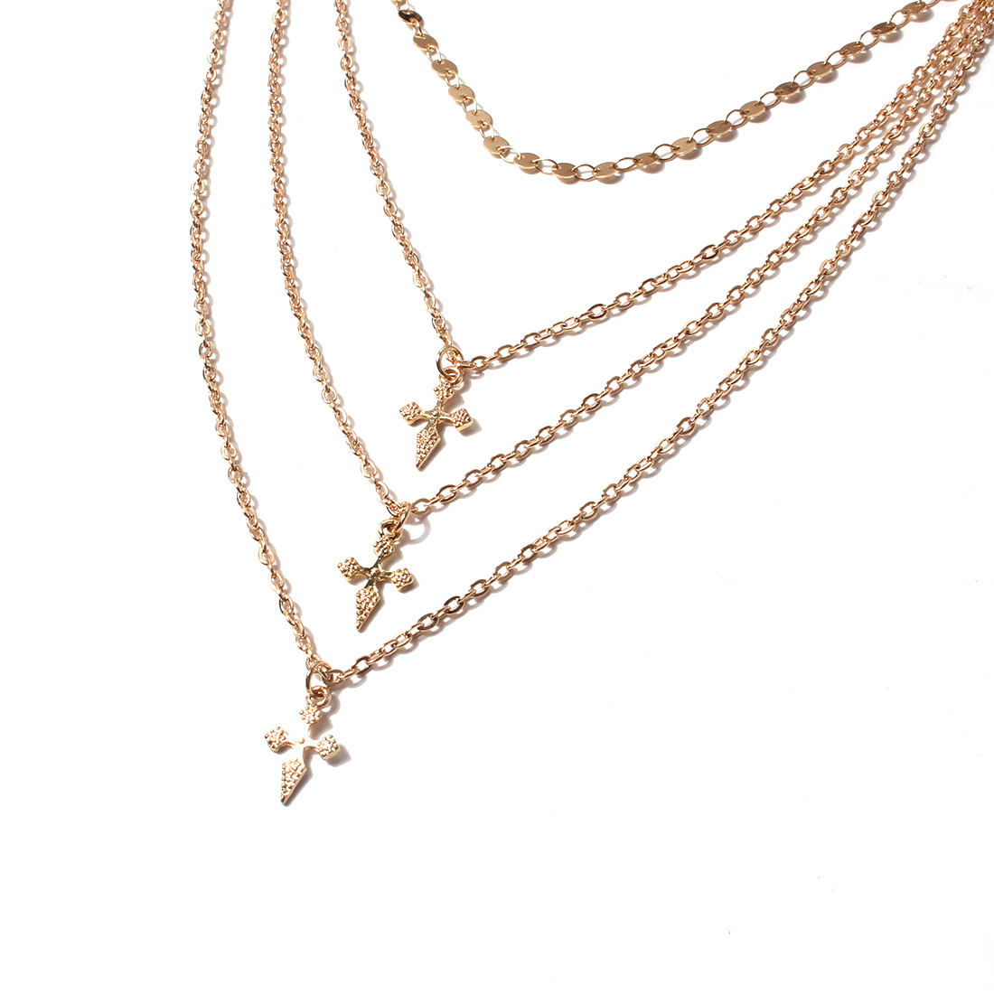 Retro Cross Alloy Necklace 1 Set