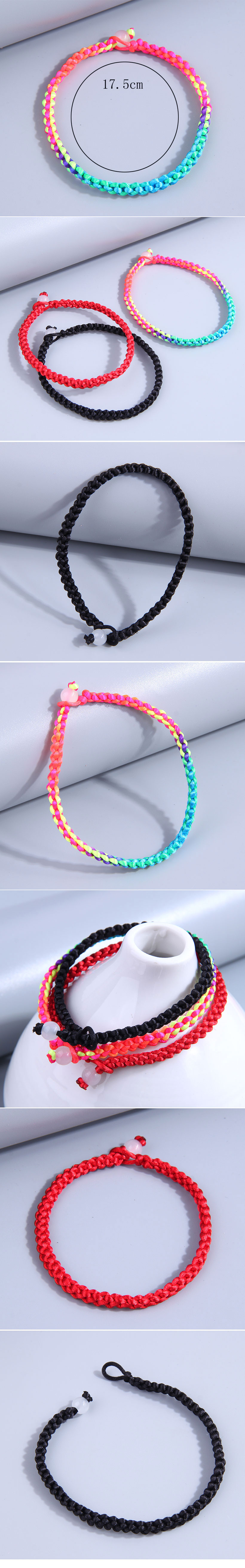 Fashion Gradient Color Cloth Braid Bracelets 1 Piece