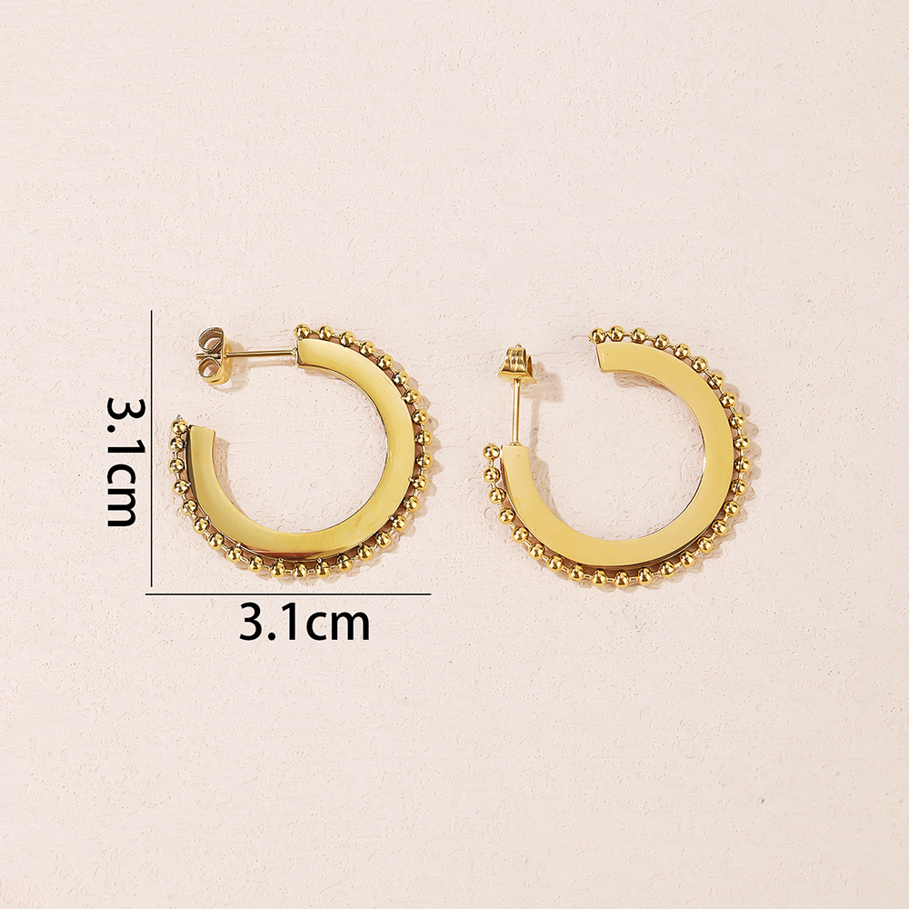 Simple Style Circle Titanium Steel Hoop Earrings Plating Stainless Steel Earrings