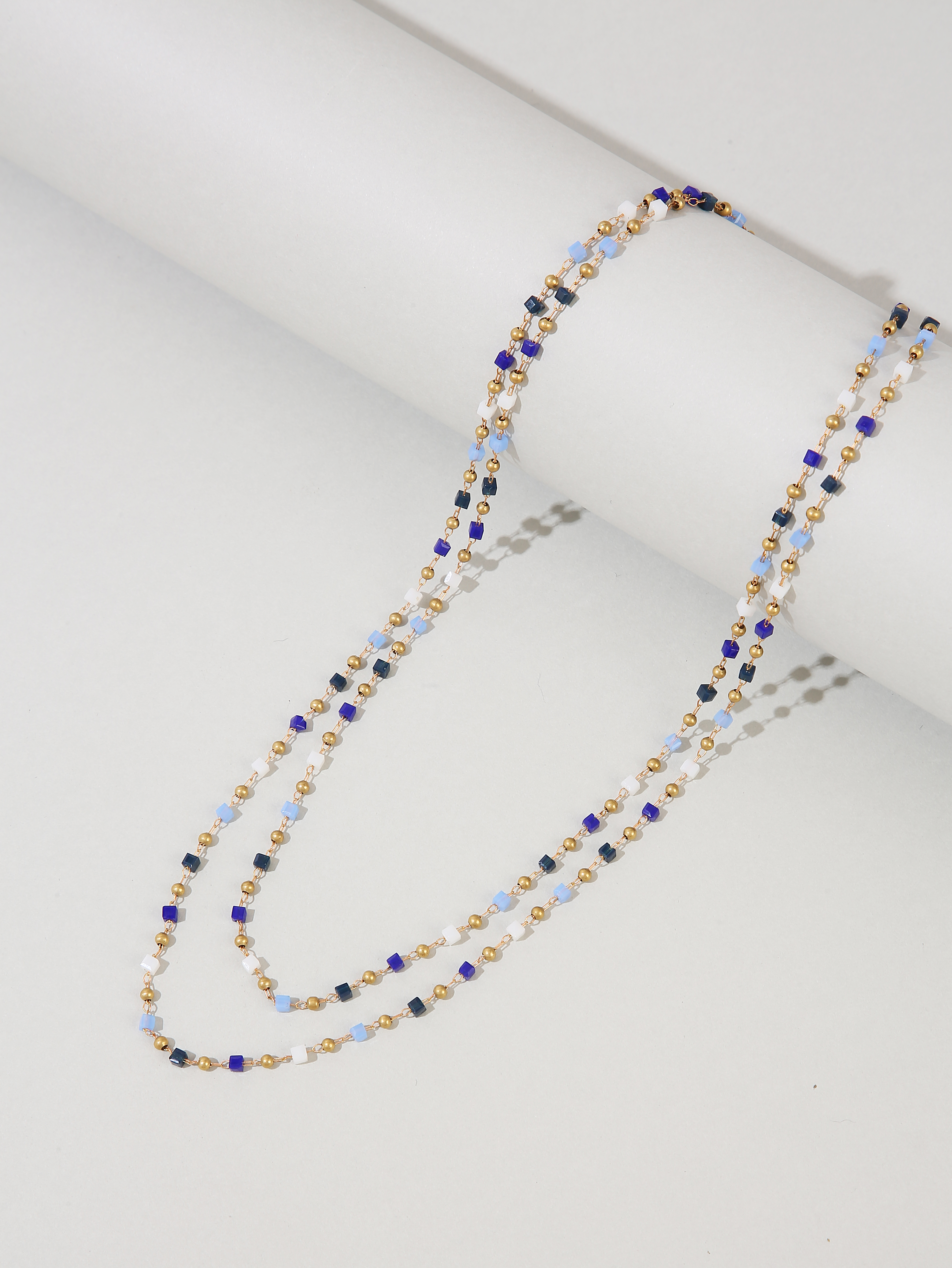 Sweet Multicolor Alloy Beaded Layered Zircon Necklace