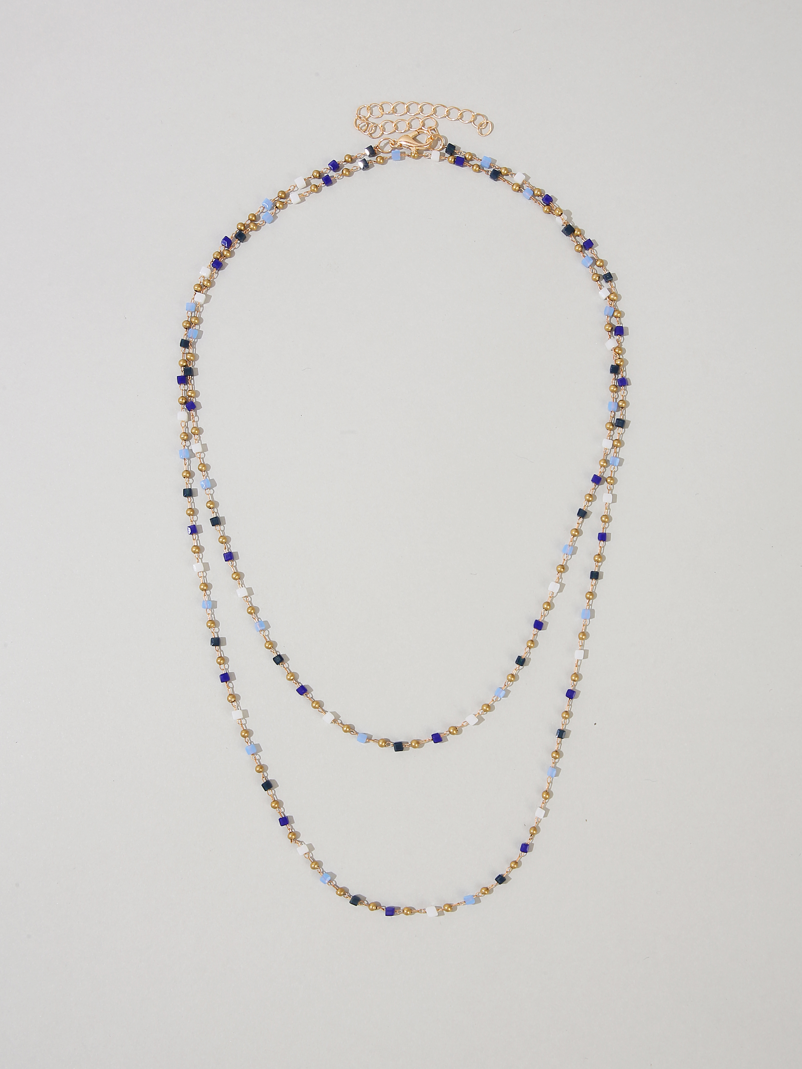 Sweet Multicolor Alloy Beaded Layered Zircon Necklace