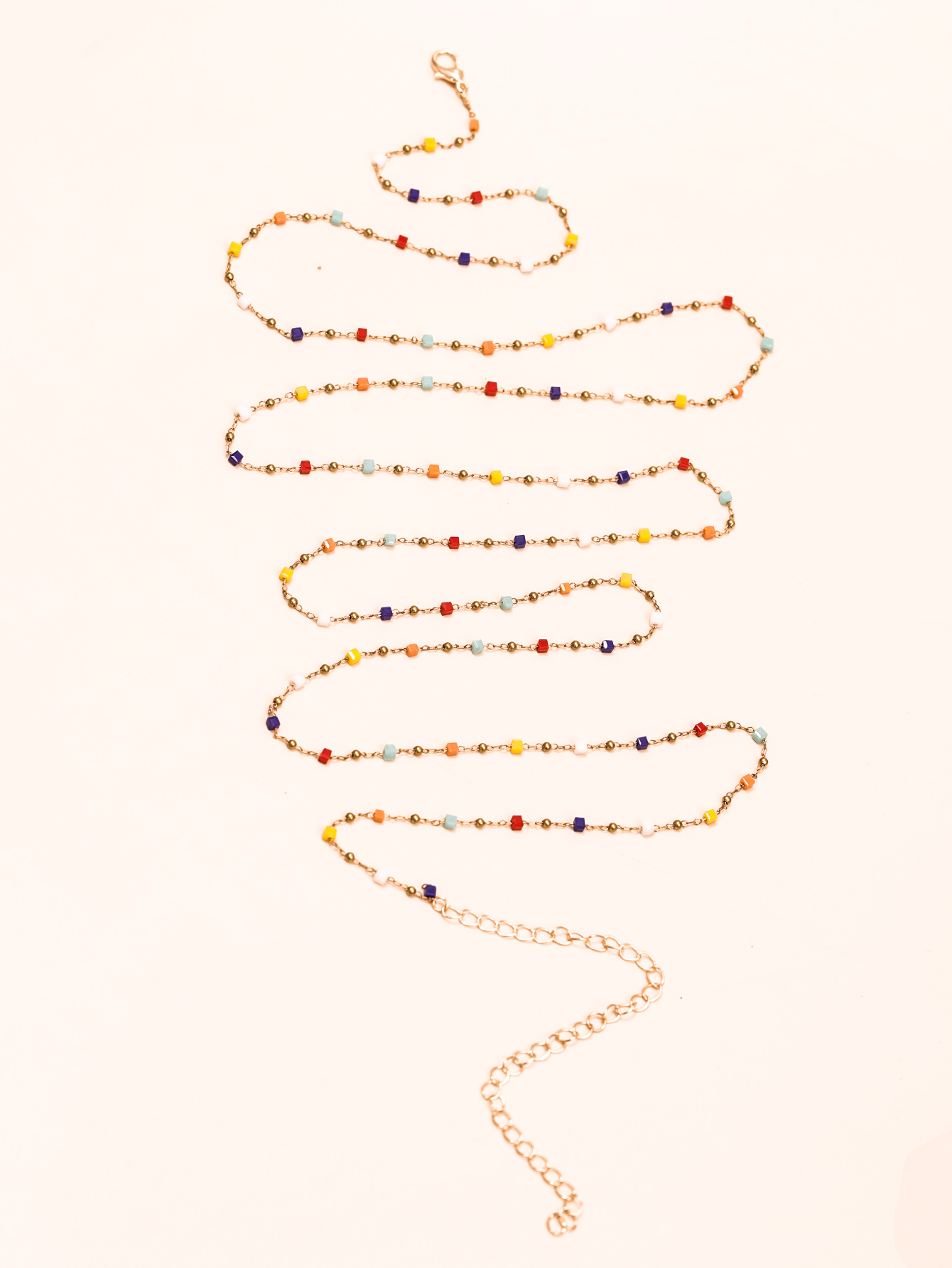 Sweet Multicolor Alloy Beaded Layered Zircon Necklace