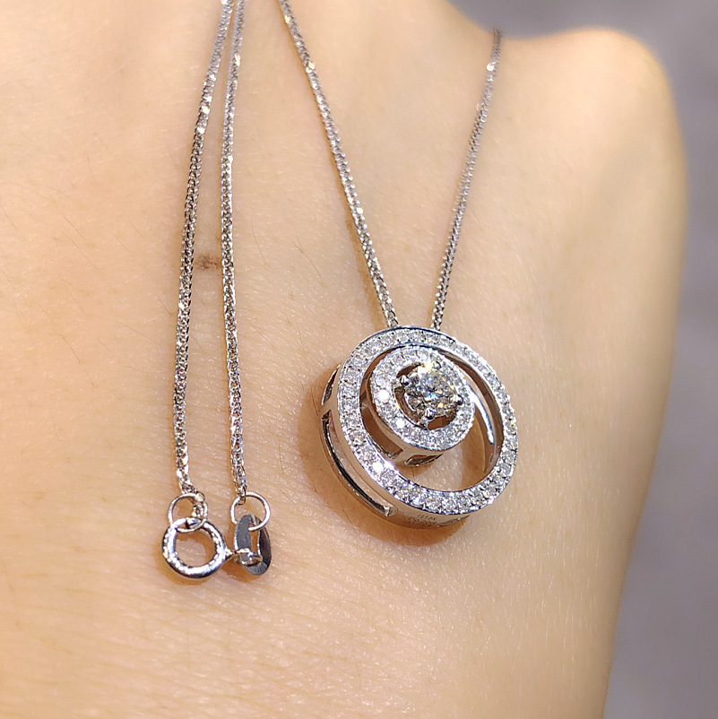 Fashion Circle Copper Necklace Plating Artificial Diamond Copper Necklaces