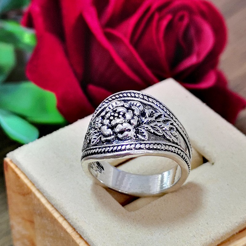 Vintage Style Rose Alloy Plating Rings 1 Piece