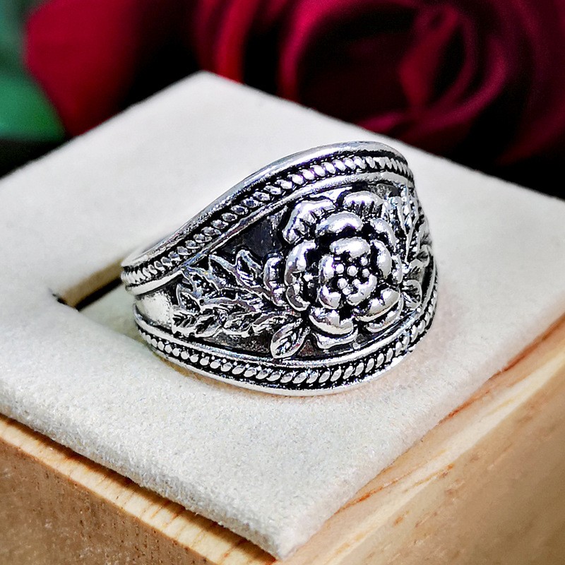 Vintage Style Rose Alloy Plating Rings 1 Piece