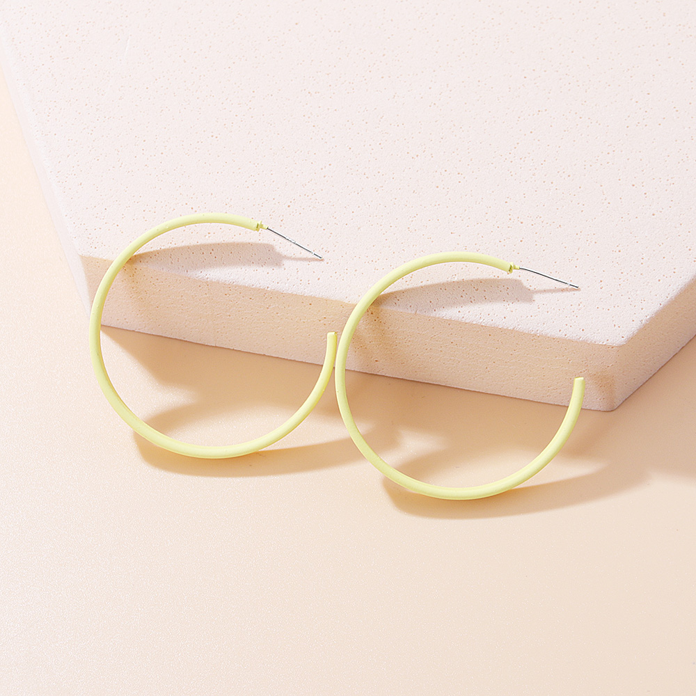 Fashion Round Square Alloy Hoop Earrings