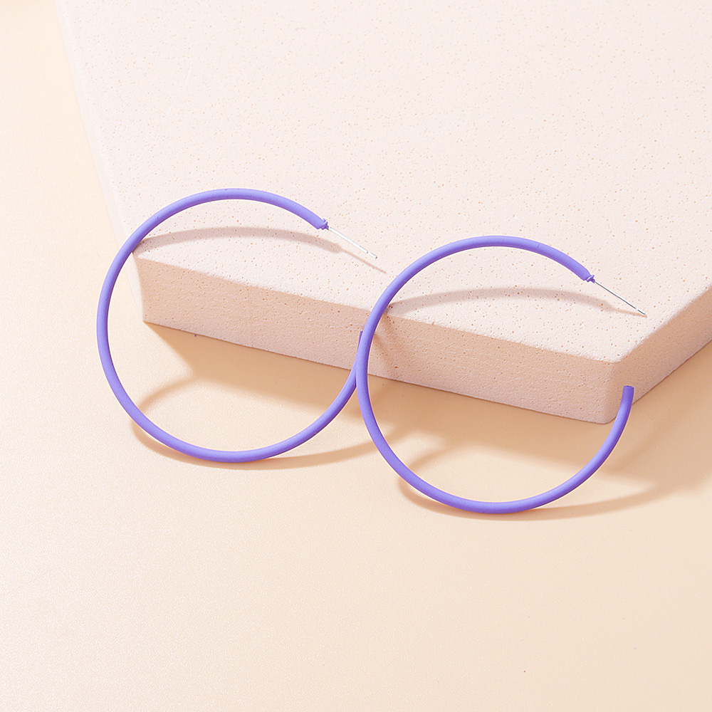Fashion Round Square Alloy Hoop Earrings