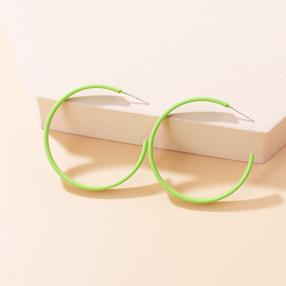 Fashion Round Square Alloy Hoop Earrings