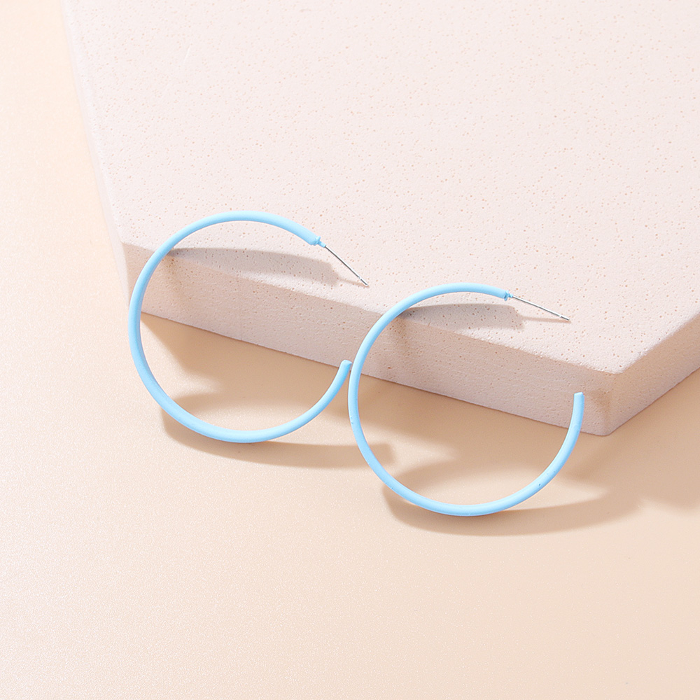 Fashion Round Square Alloy Hoop Earrings