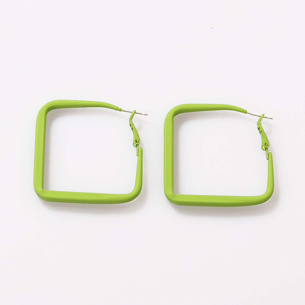 Fashion Round Square Alloy Hoop Earrings