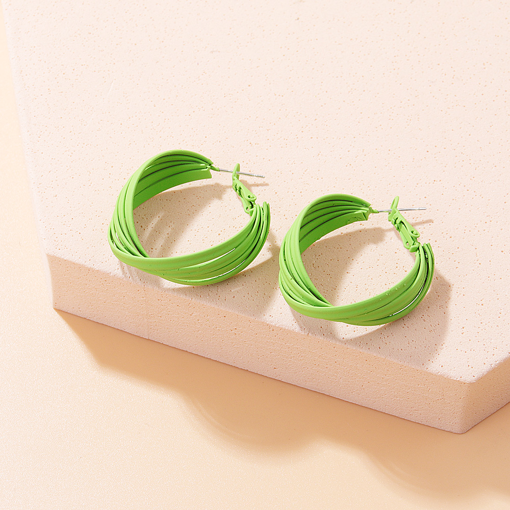 Sweet Round Alloy Hoop Earrings