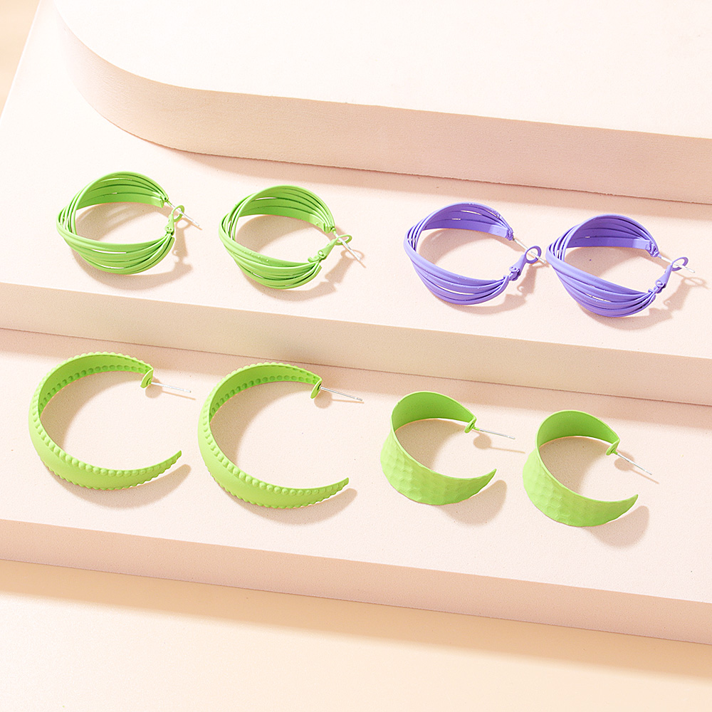 Sweet Round Alloy Hoop Earrings