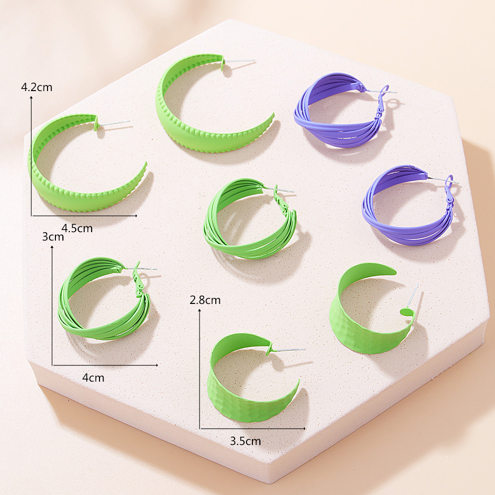Sweet Round Alloy Hoop Earrings