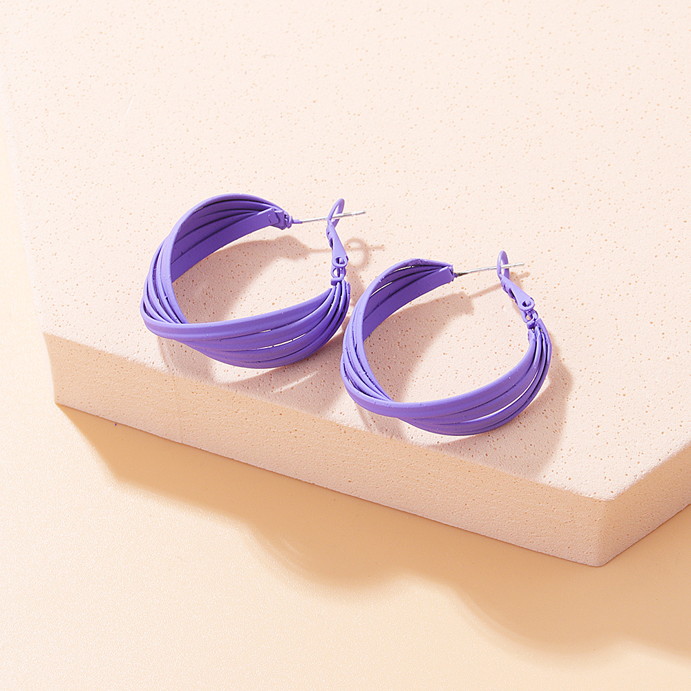 Sweet Round Alloy Hoop Earrings