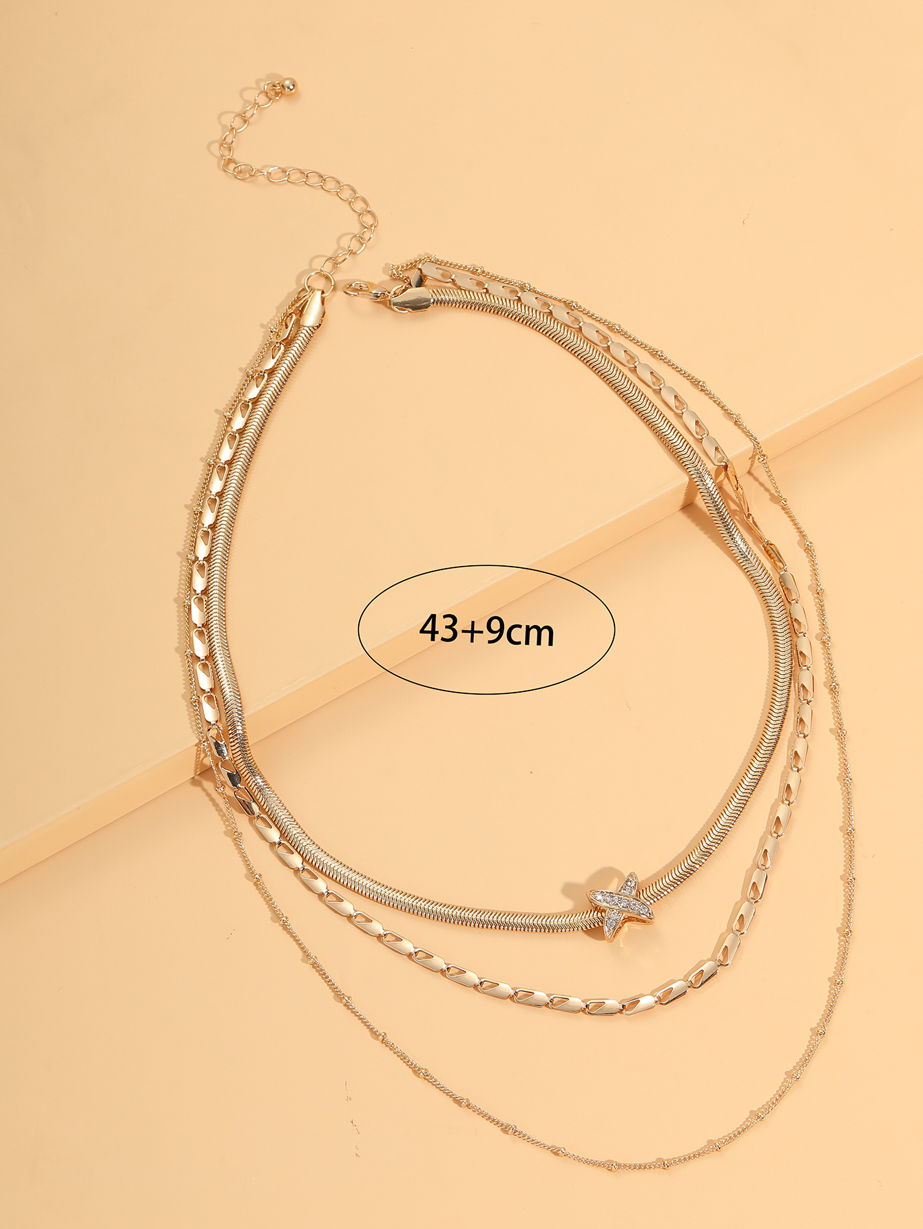 Fashion Butterfly Copper Layered Plating Rhinestone Necklace