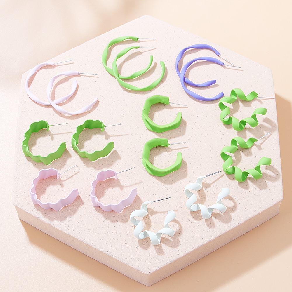 Simple Style Round Alloy Hoop Earrings
