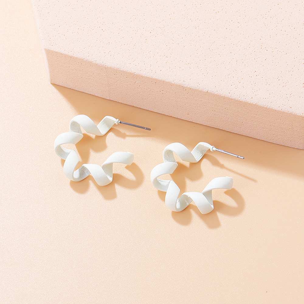 Simple Style Round Alloy Hoop Earrings