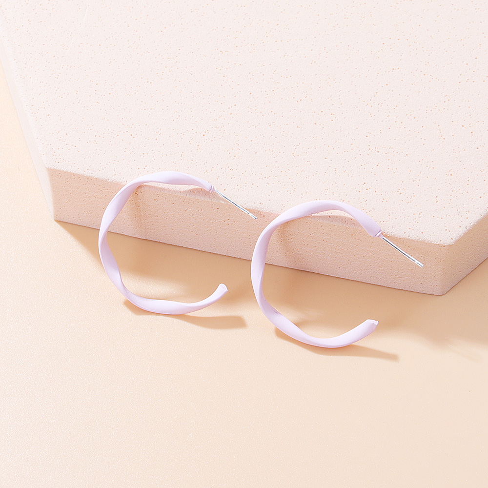 Simple Style Round Alloy Hoop Earrings
