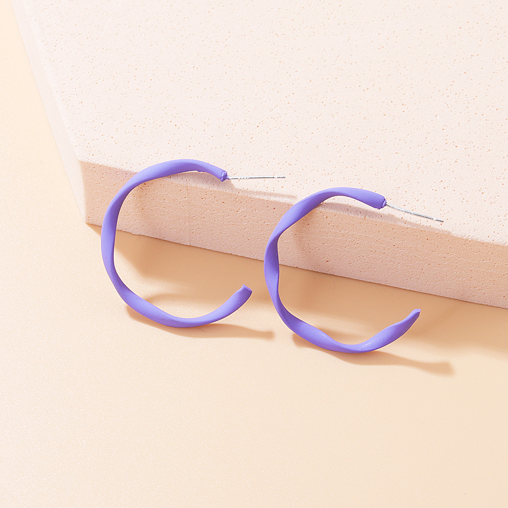 Simple Style Round Alloy Hoop Earrings