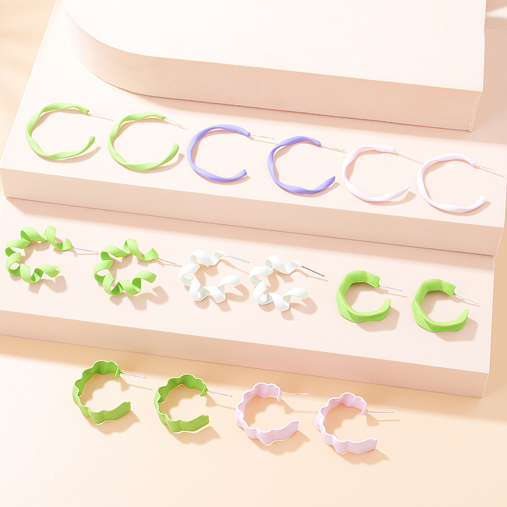 Simple Style Round Alloy Hoop Earrings