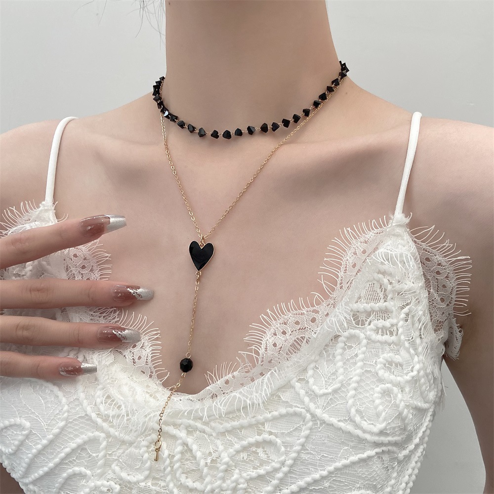 Fashion Pentagram Heart Shape Alloy Plating Layered Necklaces