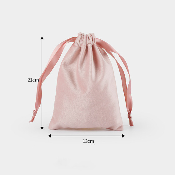 Simple Solid Color Flannel Storage Jewelry  Cosmetic Dust-proof Bag