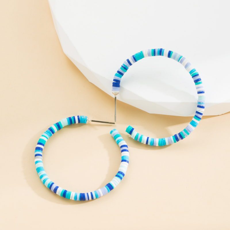 Bohemian Circle Mixed materials Hoop Earrings 1 Piece