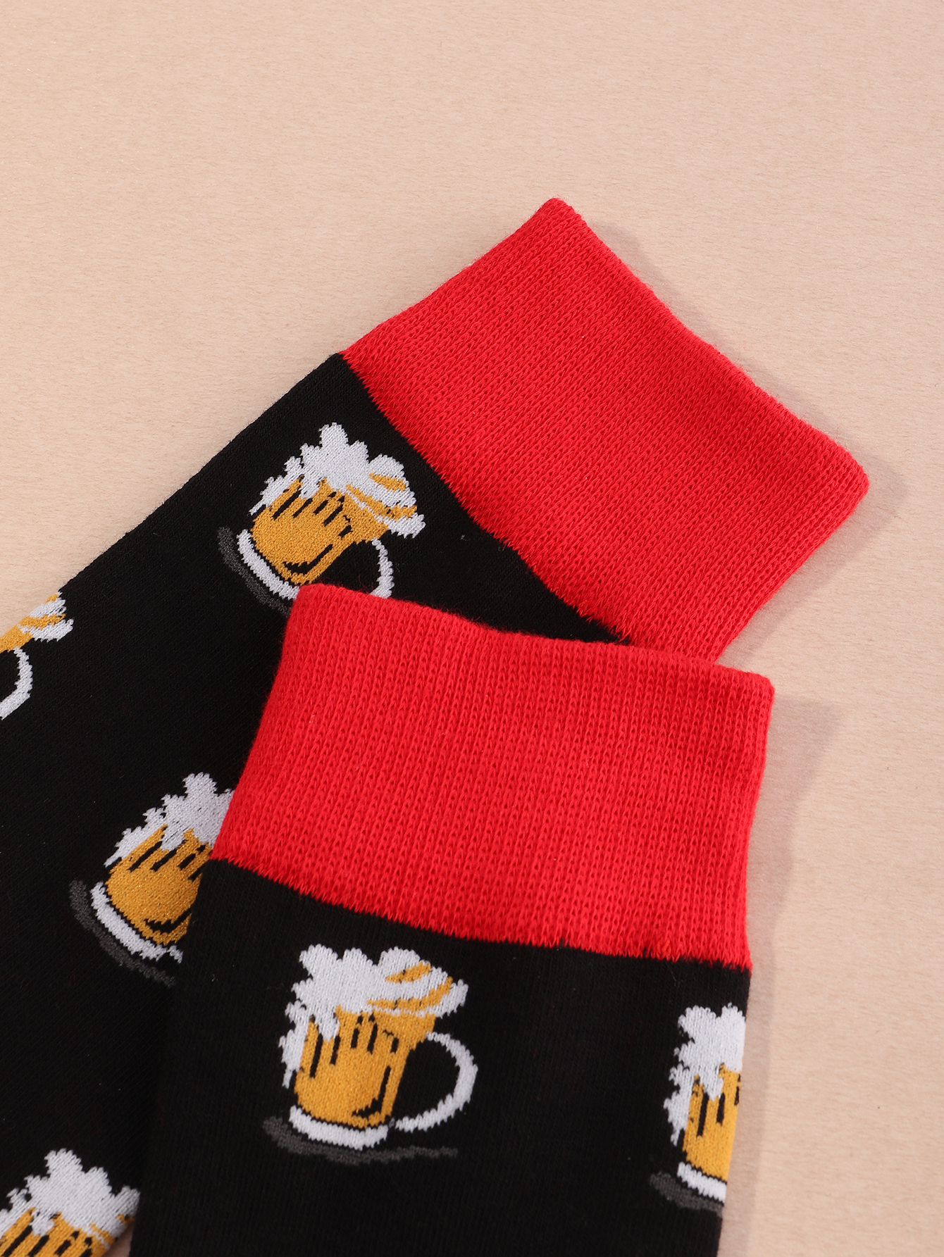 Menu0027S Fashion Beer Cotton Printing Socks