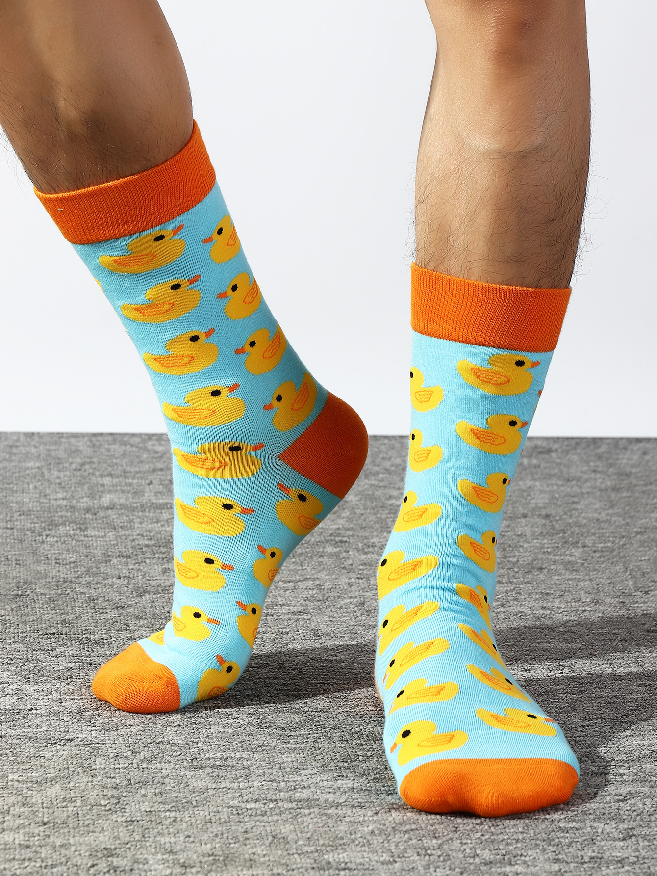 Menu0027S Cartoon Style Duck Cotton Socks