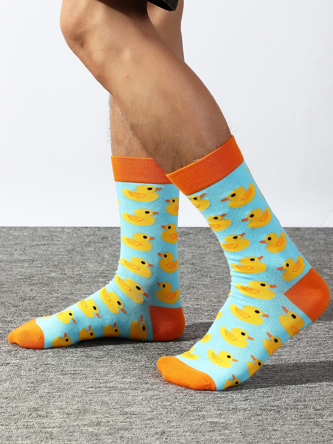 Menu0027S Cartoon Style Duck Cotton Socks