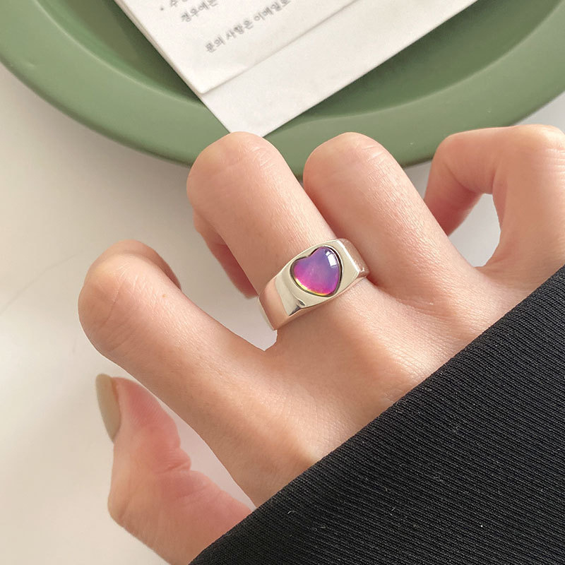 Simple Style Heart Shape Copper Rings Zircon Copper Rings