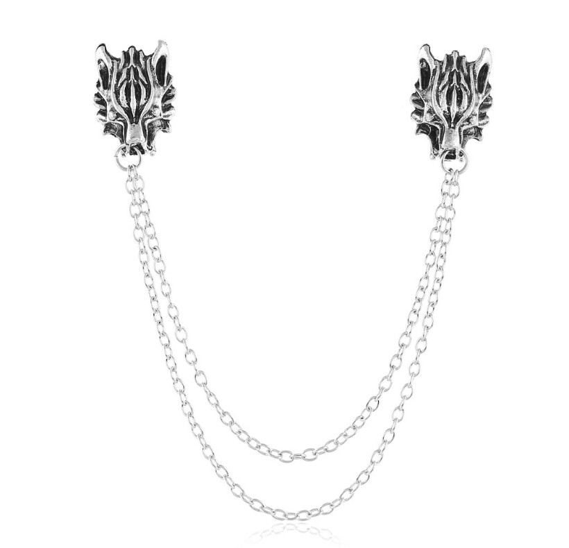 Gothic Wolf Alloy Plating Collar Pin